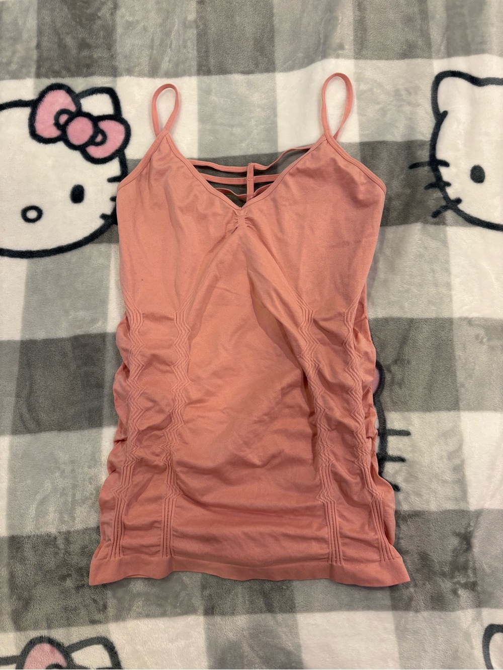 Kismet Y2K Dusty Pink Ruched Strappy Cami Tank Top